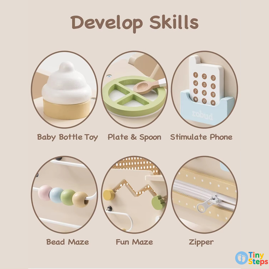 TinySteps™ Boho-Chic Activity Pram & Walker (8-in-1)