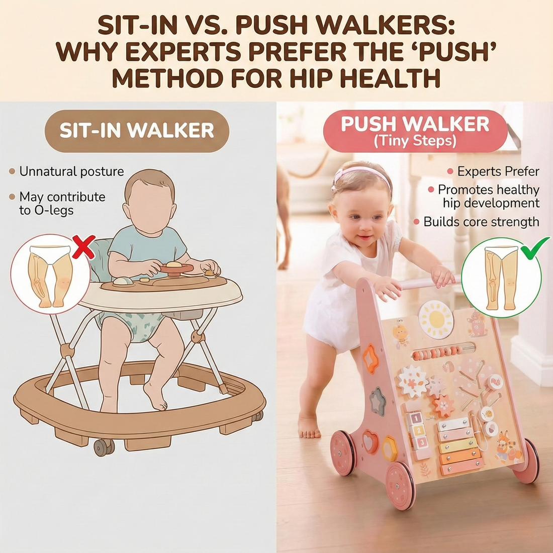 Sit-in vs. Push Walkers: Why Experts Prefer the "Push" Method for Hip Health.