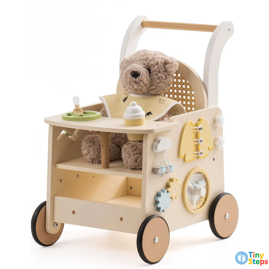 TinySteps™ Boho-Chic Activity Pram & Walker (8-in-1)
