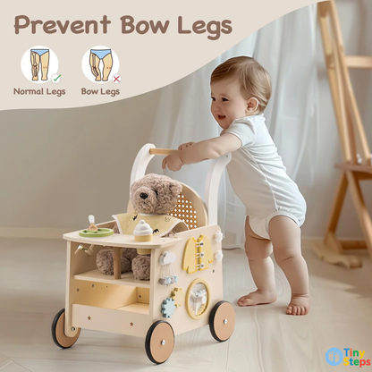 TinySteps™ Boho-Chic Activity Pram & Walker (8-in-1)