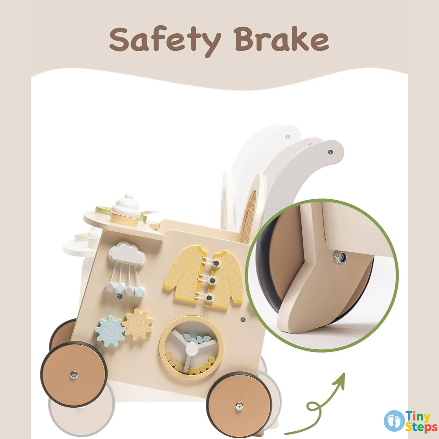 TinySteps™ Boho-Chic Activity Pram & Walker (8-in-1)