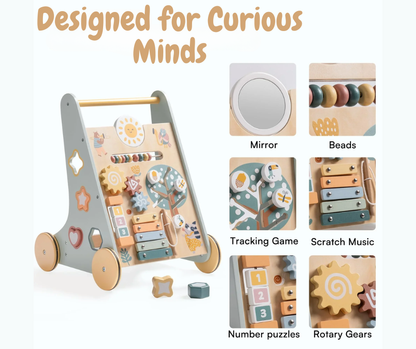 Tiny Steps™ 8-in-1 Montessori Adventure Walker (Wooden & Non-Toxic)