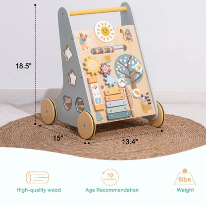 Tiny Steps™ 8-in-1 Montessori Adventure Walker (Wooden & Non-Toxic)