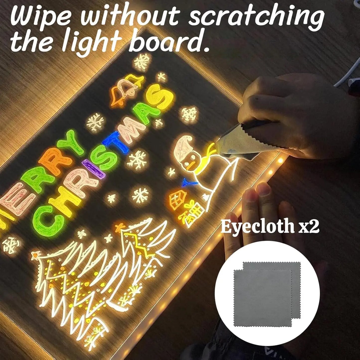 LED Light Up Drawing Board – 7-Color Glow Message & Drawing Acrylic Board